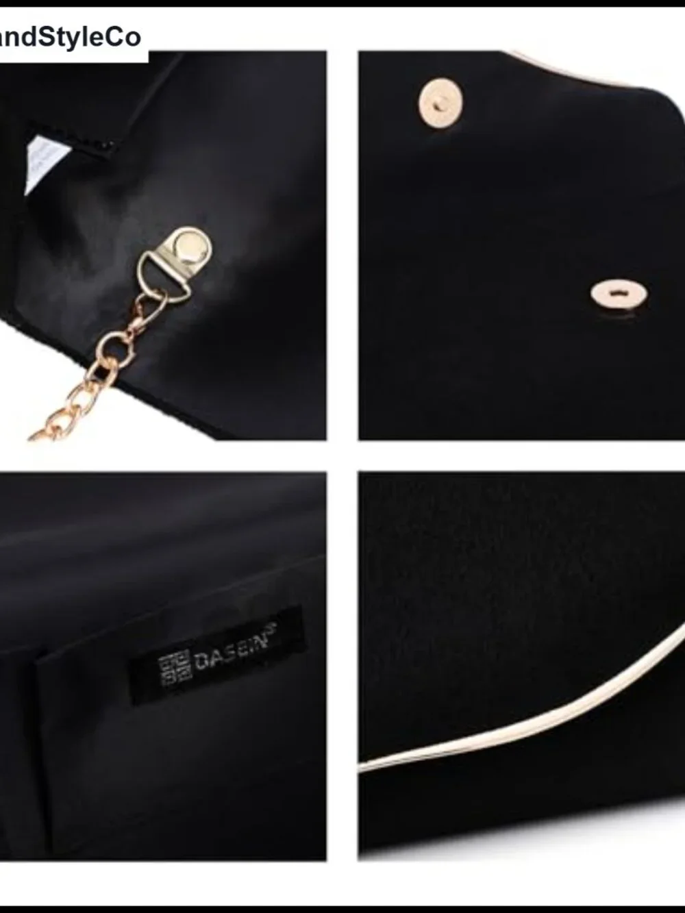 Faux Suede Evening Clutch Purse with Detachable Chain Strap
